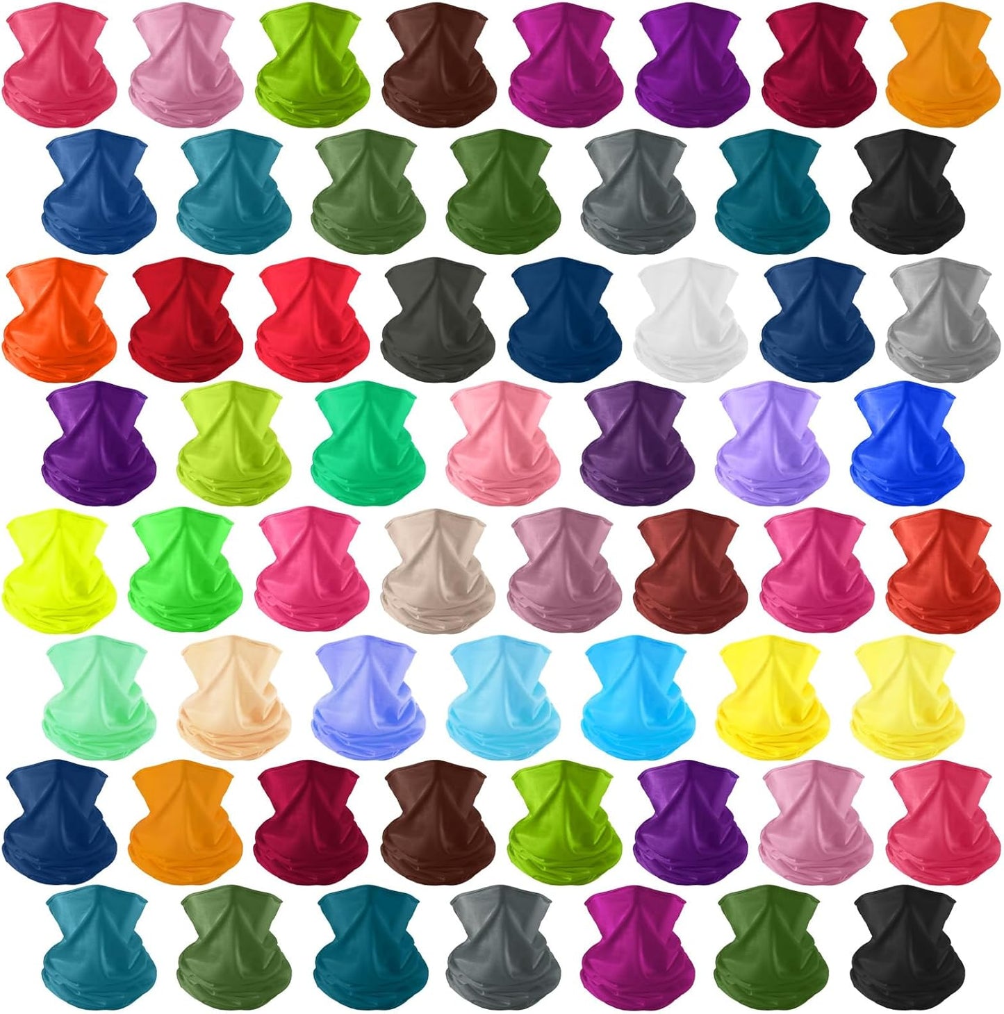 60 Pcs Neck Gaiter Bulk for Men Women UV Protection Headwear