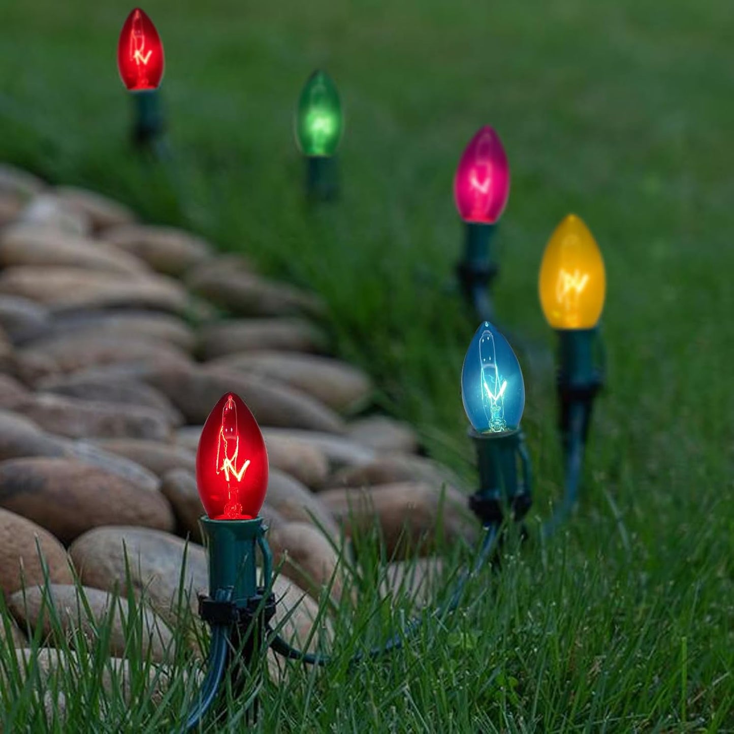 C9 Christmas Pathway Lights Outdoor for Festive Yard Decor