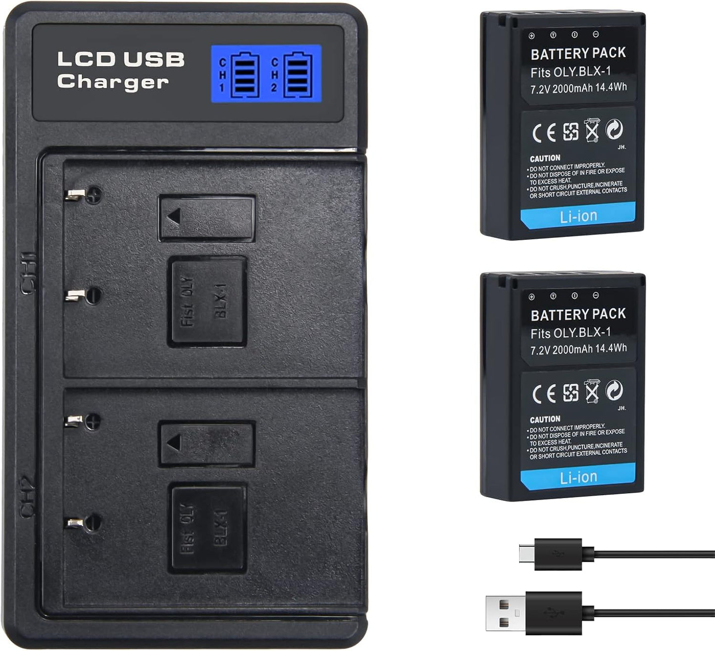 REYTRIC Upgrade 2-Pack BLX-1 Batteries for Olympus OM-1 Cameras
