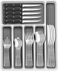 49-Piece Silverware Set with Organizer for 8 - Classic Mirror Polished