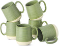 Stoneware Coffee Mugs Set of 6, 15 Oz Large Cups for All