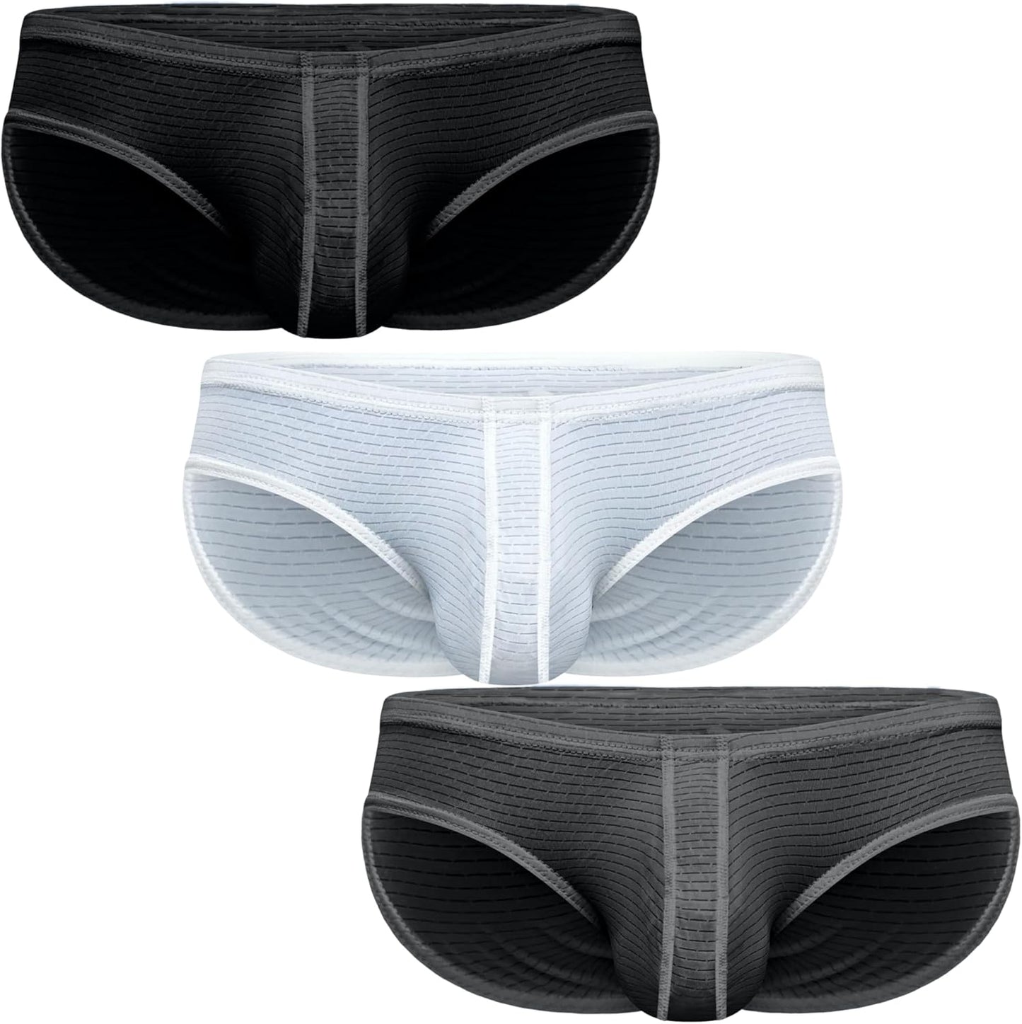 Real Men Ares-Accent Low-Rise Pouch Bikini Briefs for Comfort