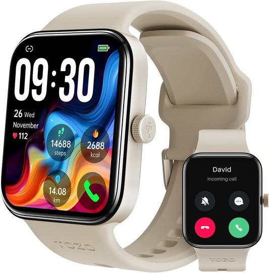 TOZO AMOLED S4 Smart Watch: Ultra-Clear Screen, Fitness Tracker