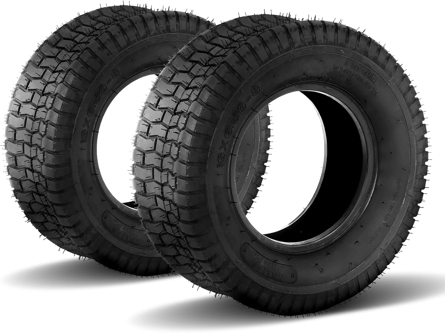 Set of 2 16x6.50-8 Lawn Mower Turf Tires for Garden Use