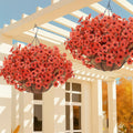 Artificial Hanging Baskets for Outdoors Decoration - Real Orange Mums
