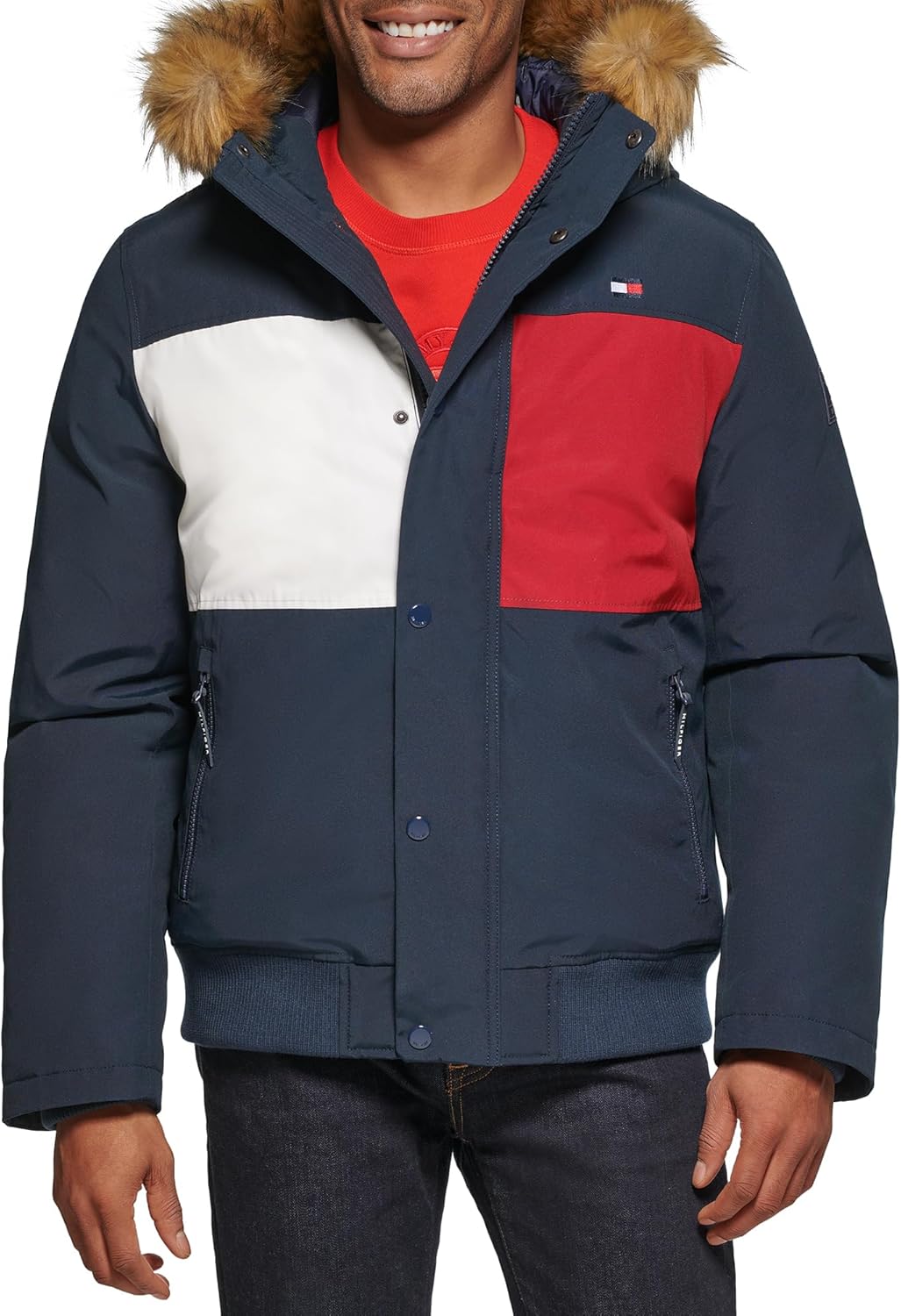 Tommy Hilfiger Men's Arctic Cloth Quilted Snorkel Bomber Jacket