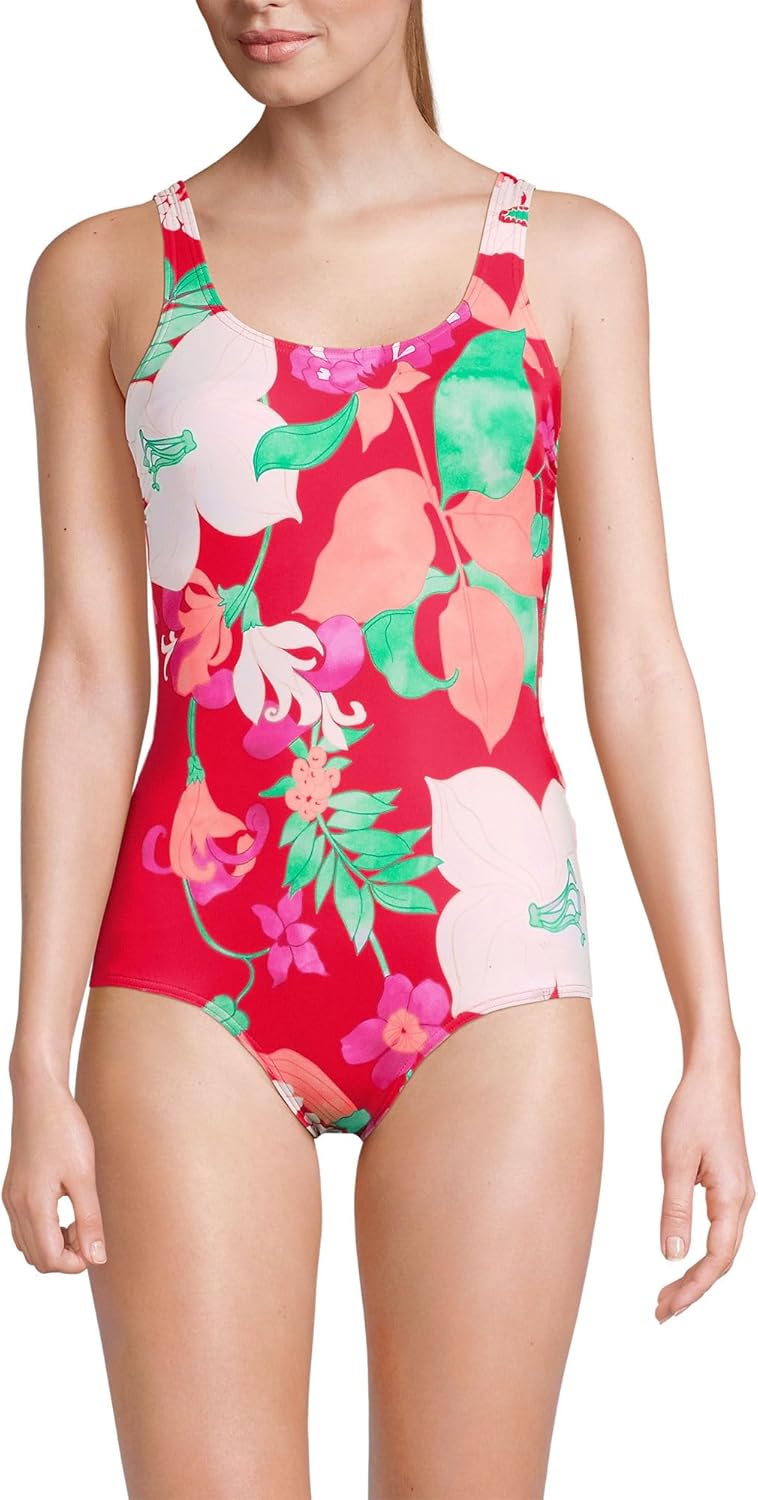 Chlorine Resistant Soft Cup Tugless Sporty One Piece Swimsuit