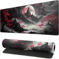 Japanese Desk Mat Red Full Moon Extended Desk Pad - Large XL
