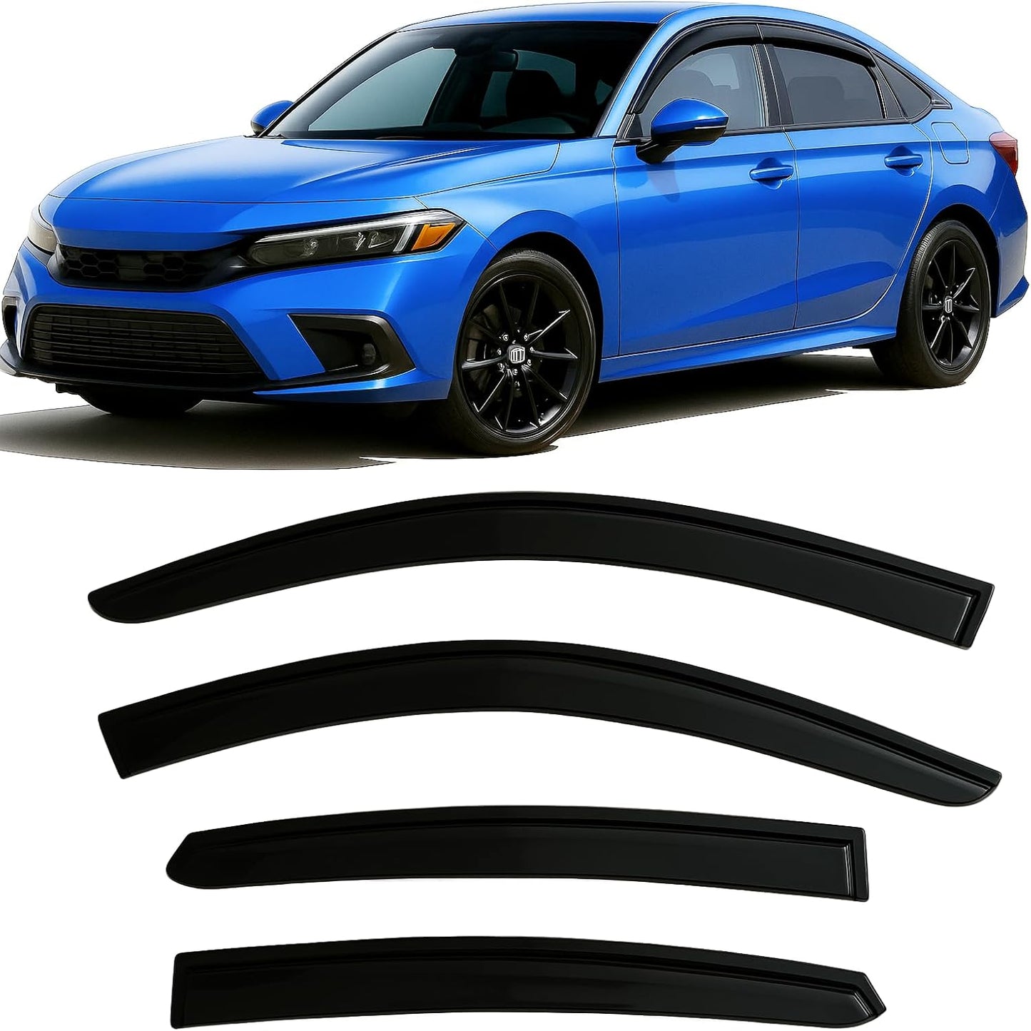 2023-2025 Tape-On Rain Guards for Honda Accord Window Visors