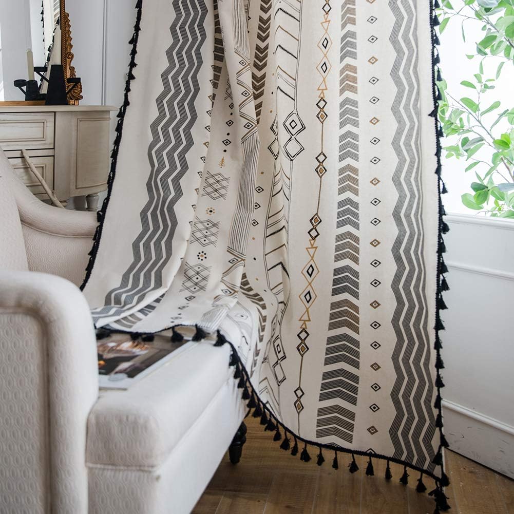 ColorBird Boho Curtains 84 Inch Light Filtering Drapes for Home