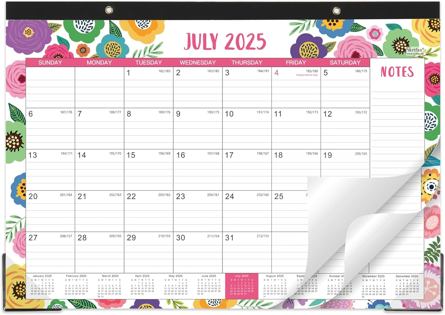 Artfan 2025-2026 Large Desk Calendar - Plan & Organize Like a Pro!