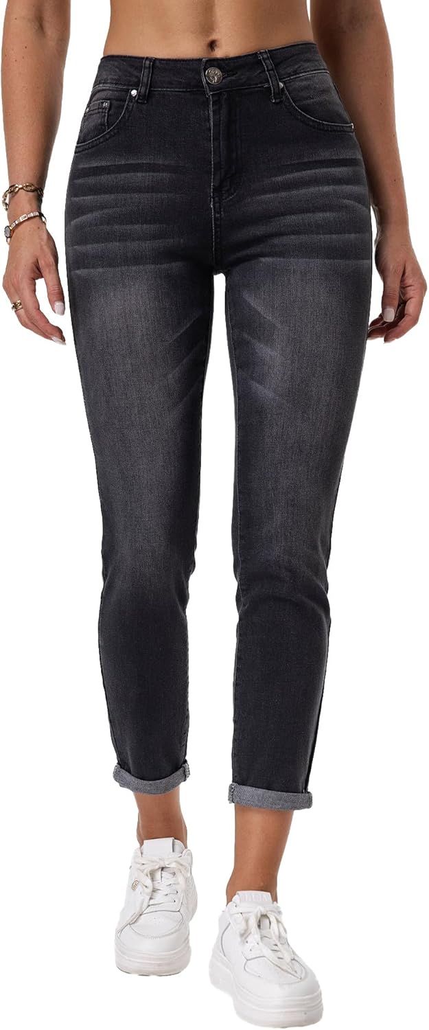 Ripped Boyfriend Jeans for Women - Trendy Distressed Style
