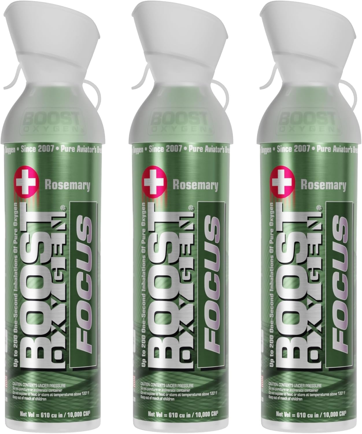 Boost Oxygen Large Focus Rosemary Aroma 10L Canister 3 Pack