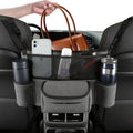 Car Purse & Handbag Holder Between Front Seats - Suede Center