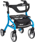 Drive Medical Nitro Sprint Foldable Rollator Walker with Seat - Stable