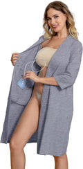 Post Surgery Mastectomy Robe with 4 Internal Drain Pockets