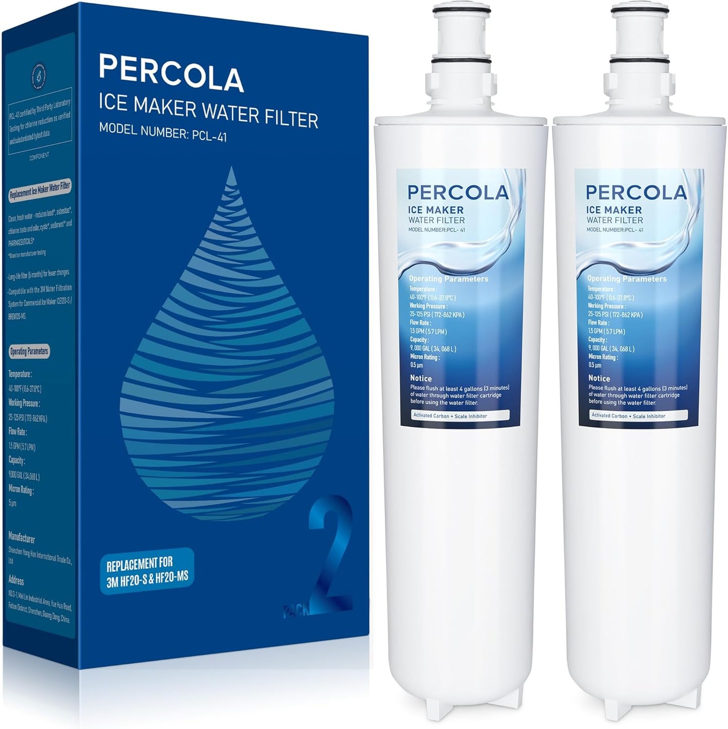 PERCOLA Water Filter Compatible with 3M High Flow Series Cartridges