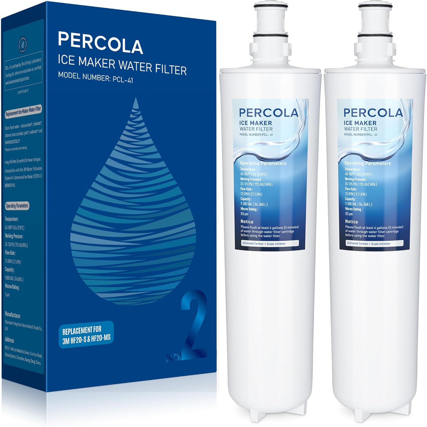 PERCOLA Water Filter Compatible with 3M High Flow Series Cartridges