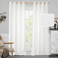 White Linen Curtains 108 in Light Filtering Panels - Privacy & Texture