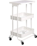 2-Tier Metal Kitchen Utility Cart for Multi-Purpose Storage