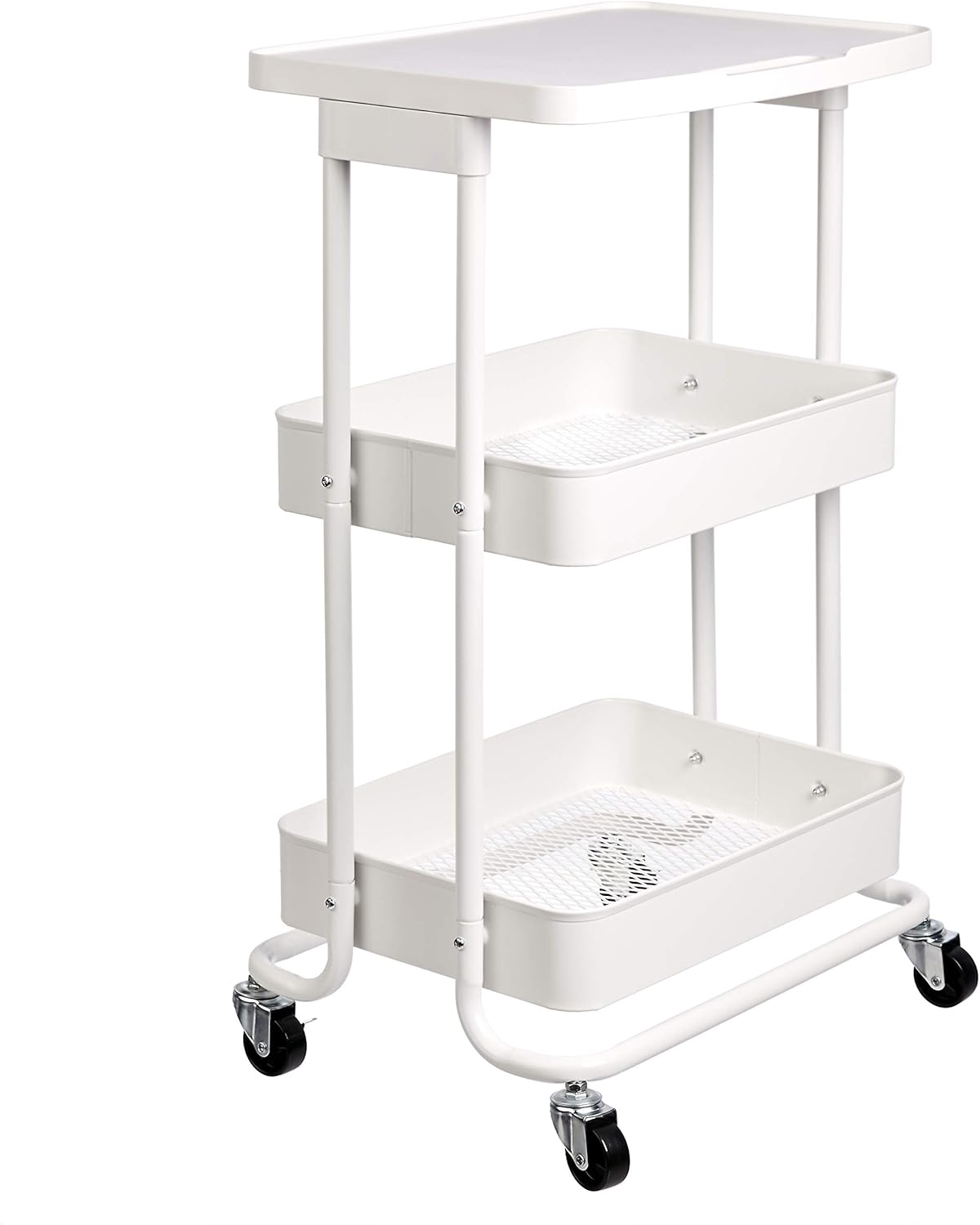 2-Tier Metal Kitchen Utility Cart for Multi-Purpose Storage