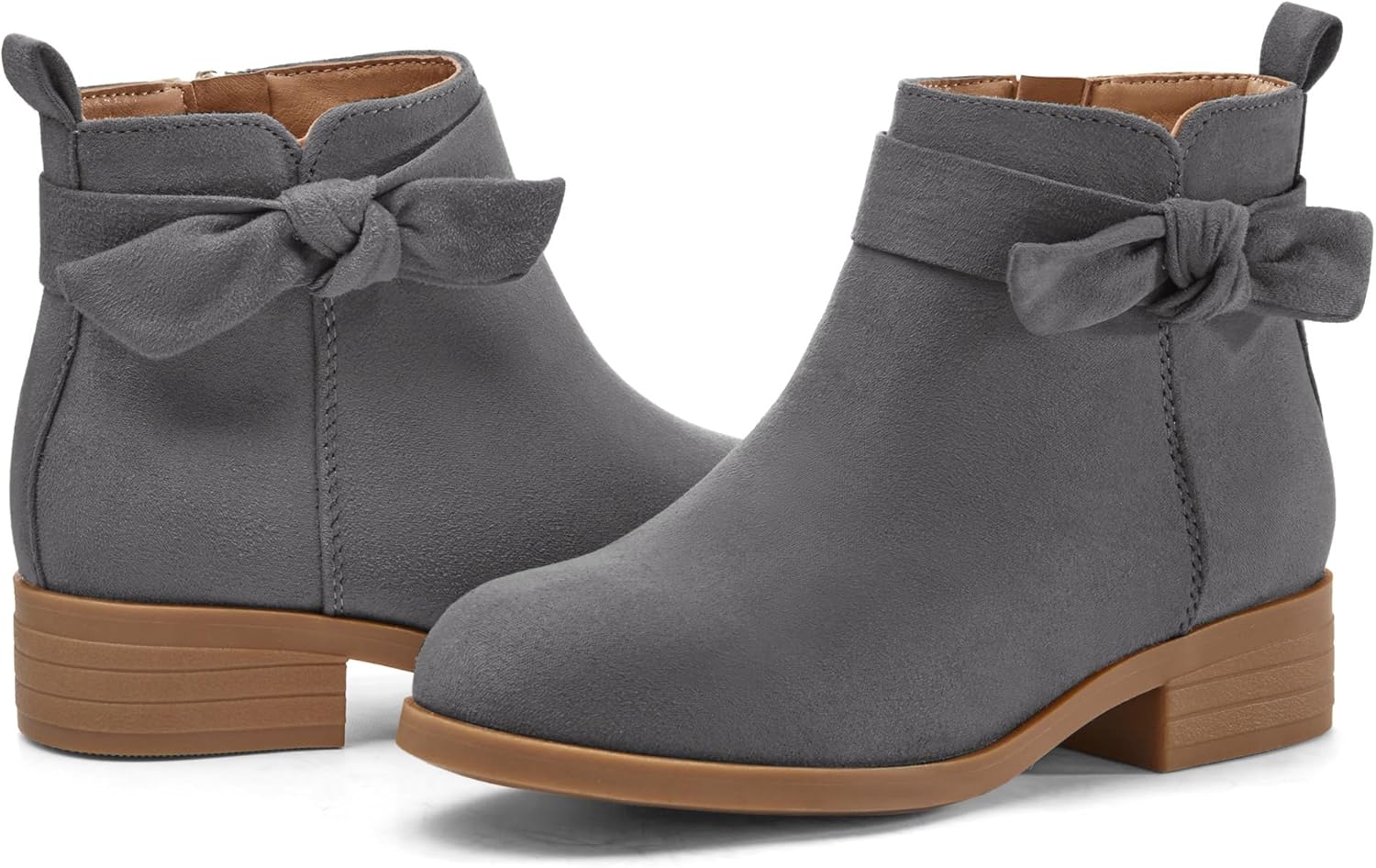 Coutgo Girls Toddler Bow Knot Ankle Boots for Little Kids