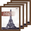 VCK 16x20 Picture Frame Set of 4 - Brown Wood-Grain Frames