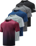 Mens Active Quick Dry Crew Neck T Shirts 5 Pack - Workout (Style PPRG)