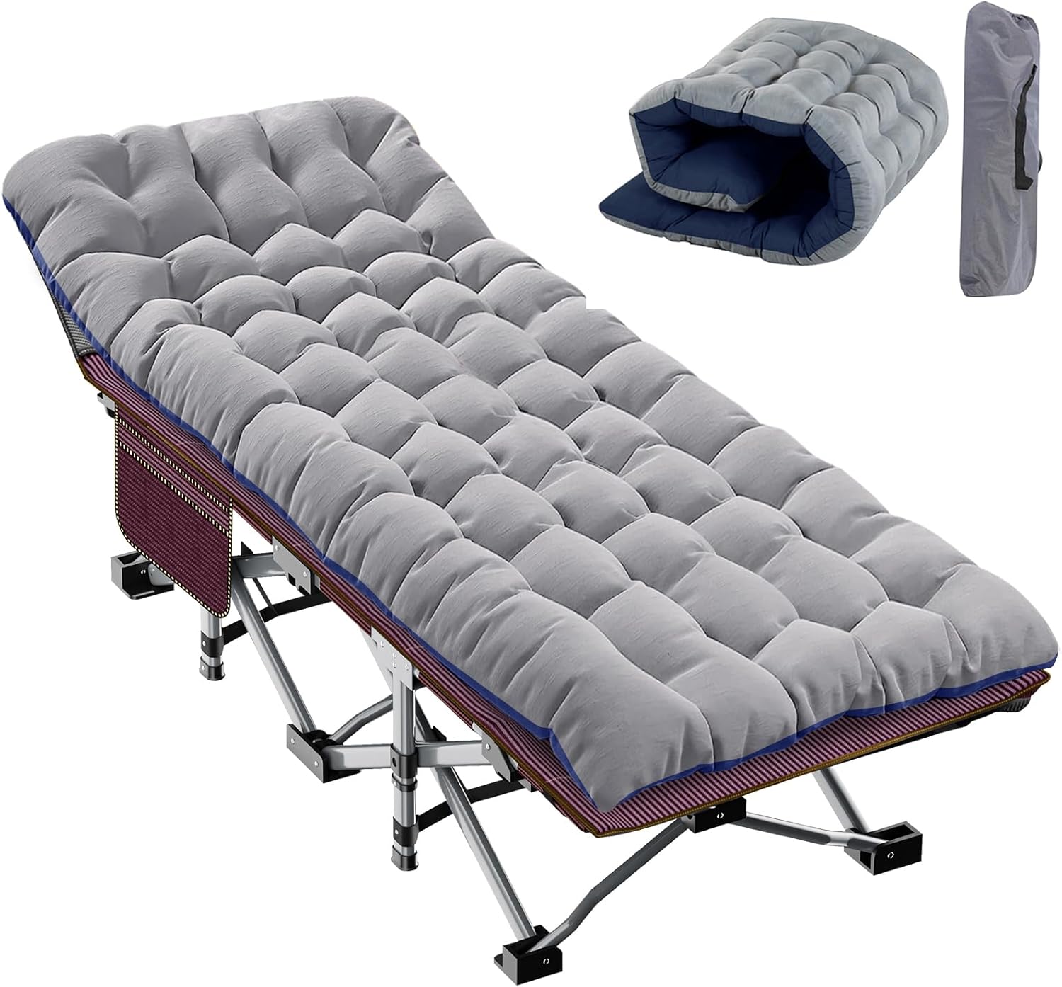 Slsy Folding Camping Cot for Adults with Pad for Outdoor Use