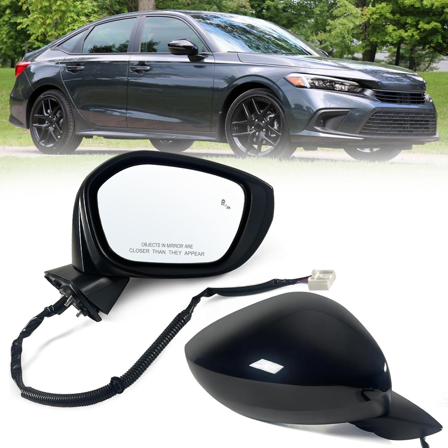 Right Passenger Side Mirror for 2022-2025 HONDA CIVIC Sedan