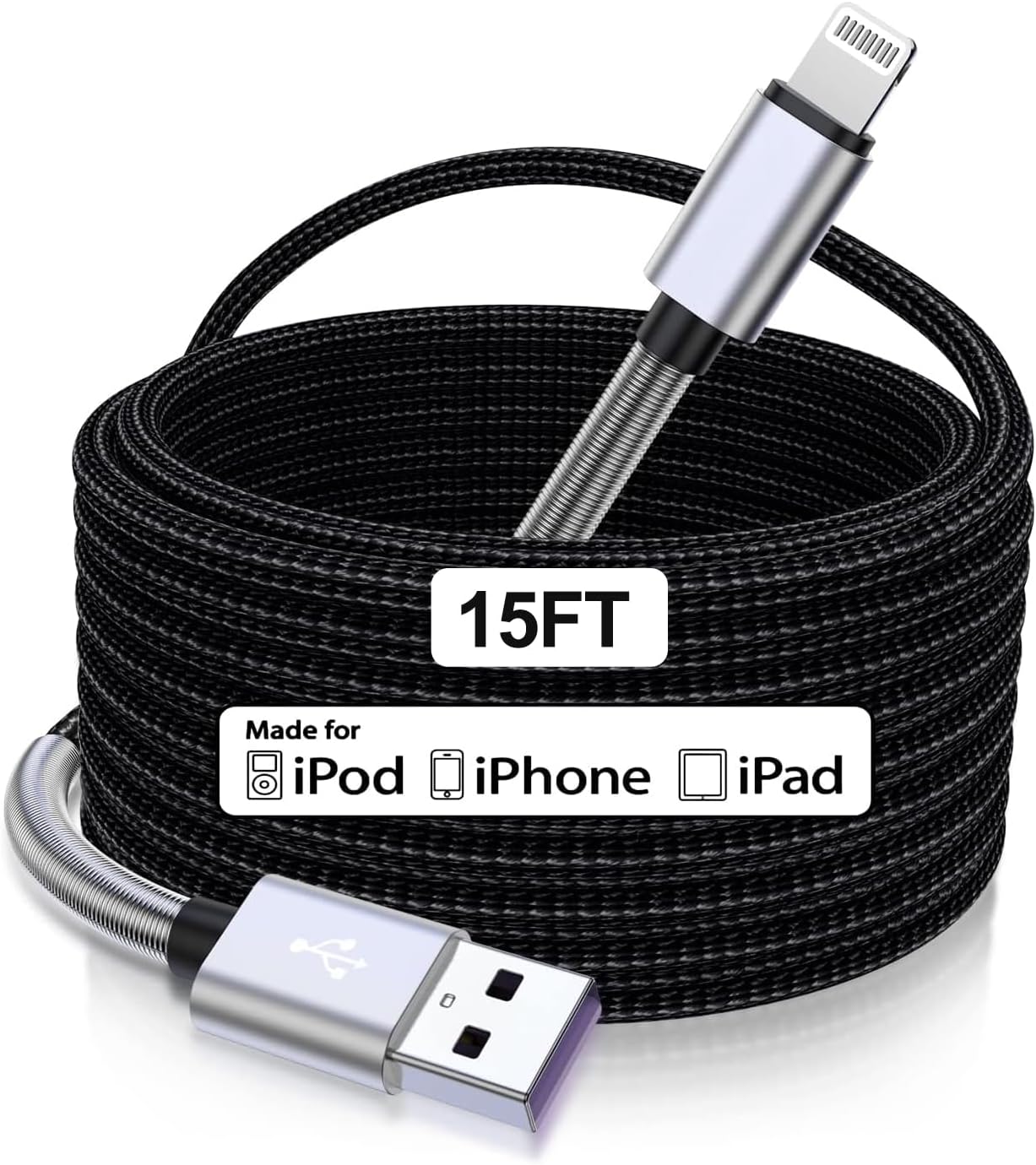 15FT Lightning Fast Charger for iPhone - MFi Certified