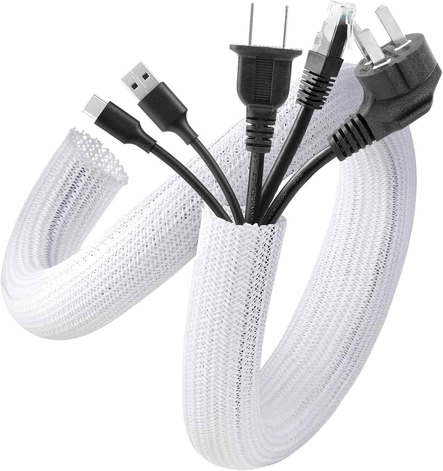 AGPTEK 20ft Cable Cover: Pet-Proof Cord Organizer