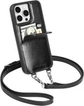 Crossbody Wallet Phone Case for iPhone 14 Pro Max - Leather Crossbody
