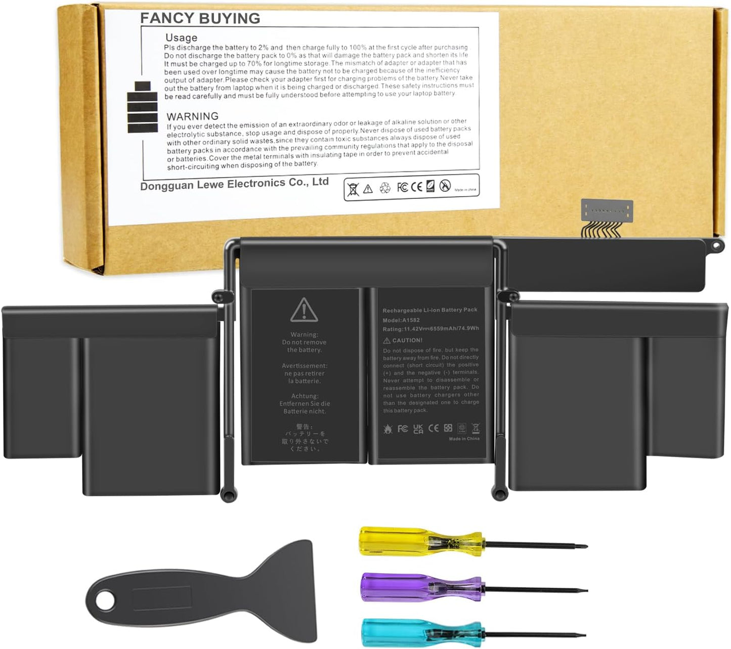 74.9Wh A1582 A1502 Battery for MacBook Pro Retina 13 Models