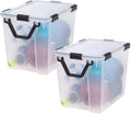 IRIS USA WeatherPro 103 Qt Storage Bins with Lids - Airtight Stackable