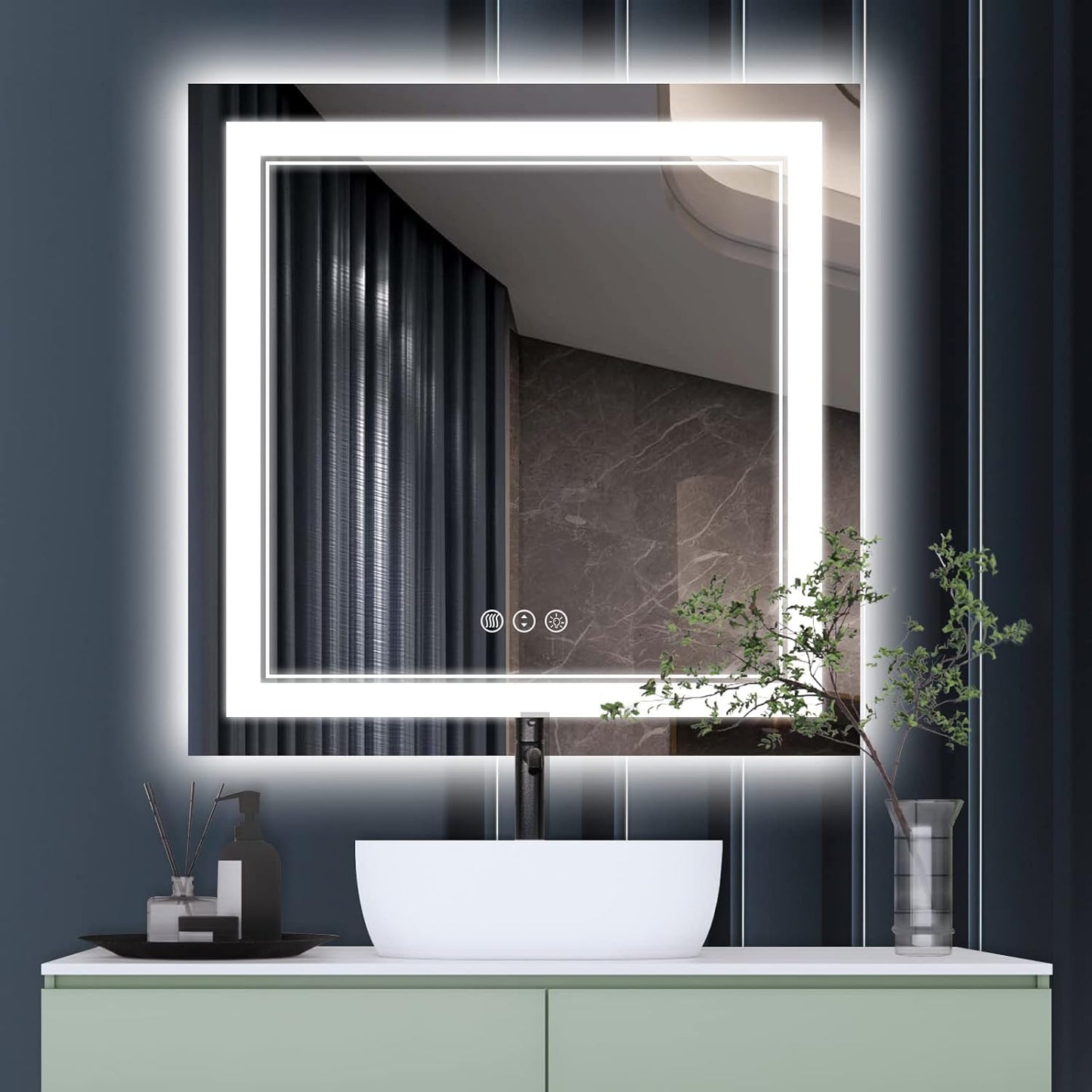 36 x 36 Inch LED Mirror for Bathroom with Anti-Fog and Dimmable Lights