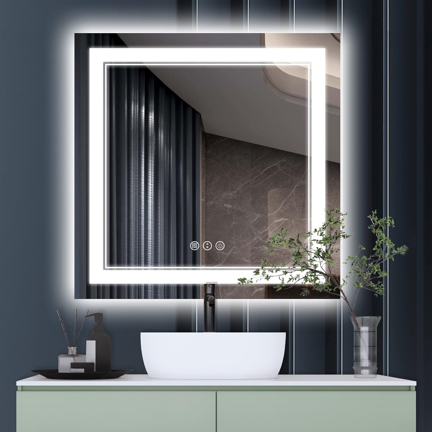 36 x 36 Inch LED Mirror for Bathroom with Anti-Fog and Dimmable Lights