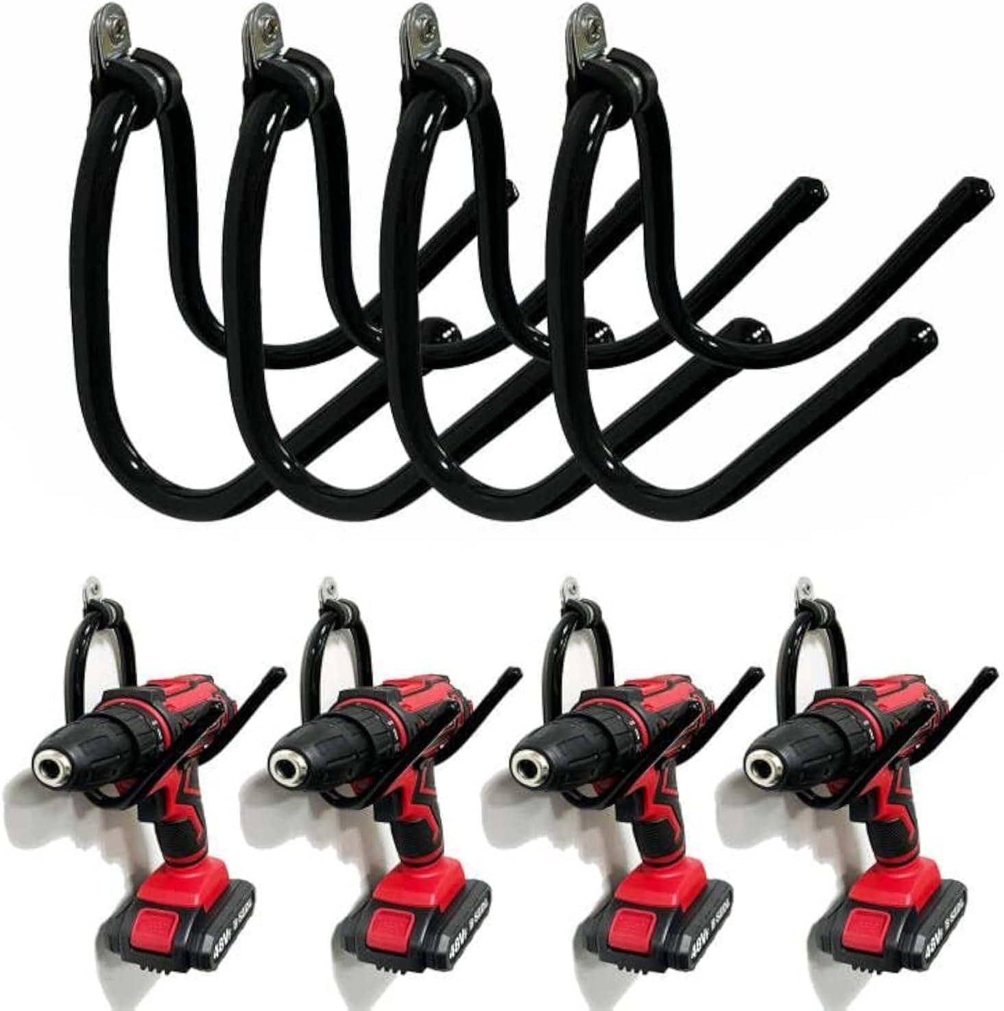 Wall Mount Power Tool Organizer - Holds 4 Drills