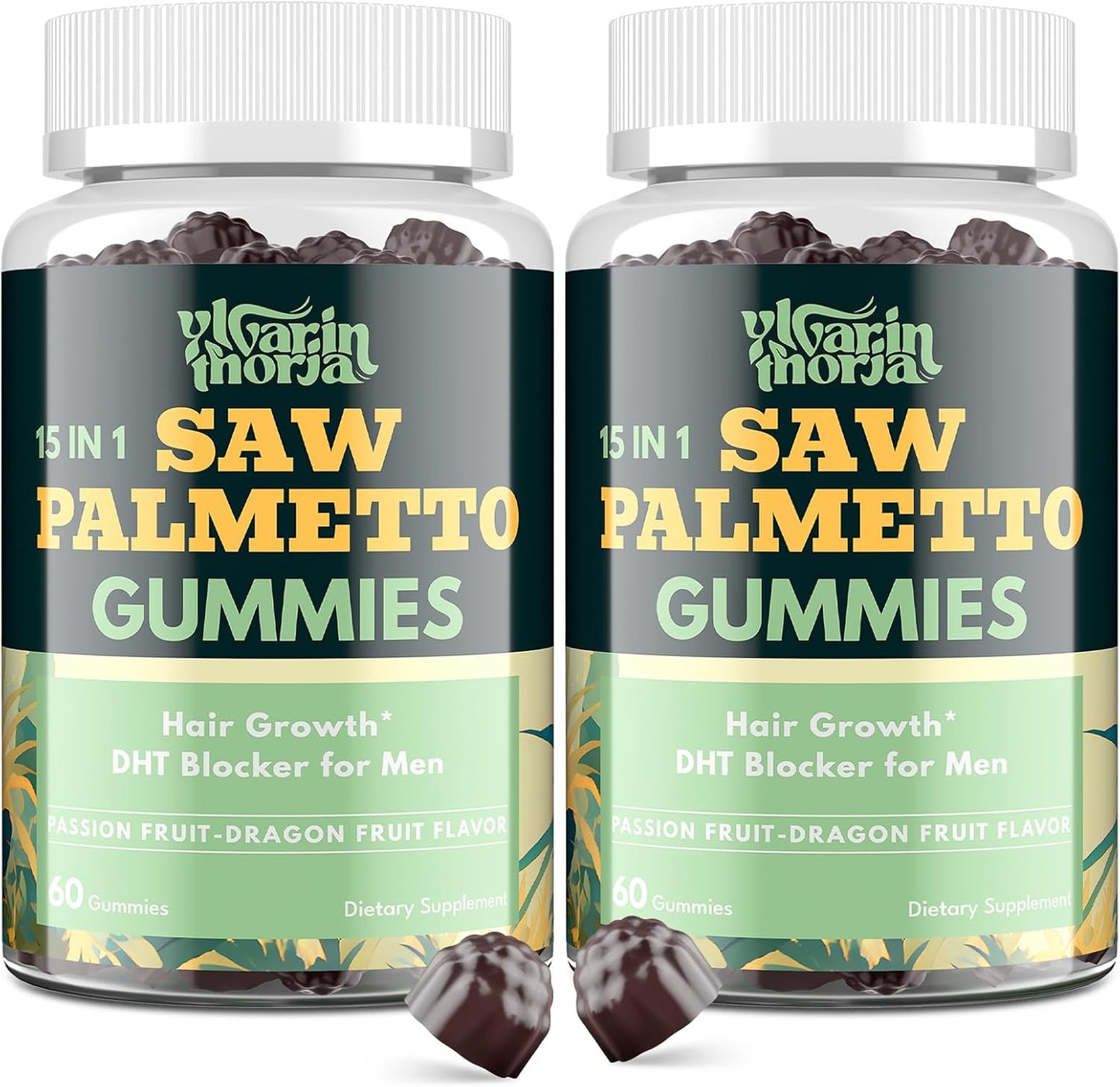 Saw Palmetto Gummies for Men - 600mg DHT Blocker & Biotin