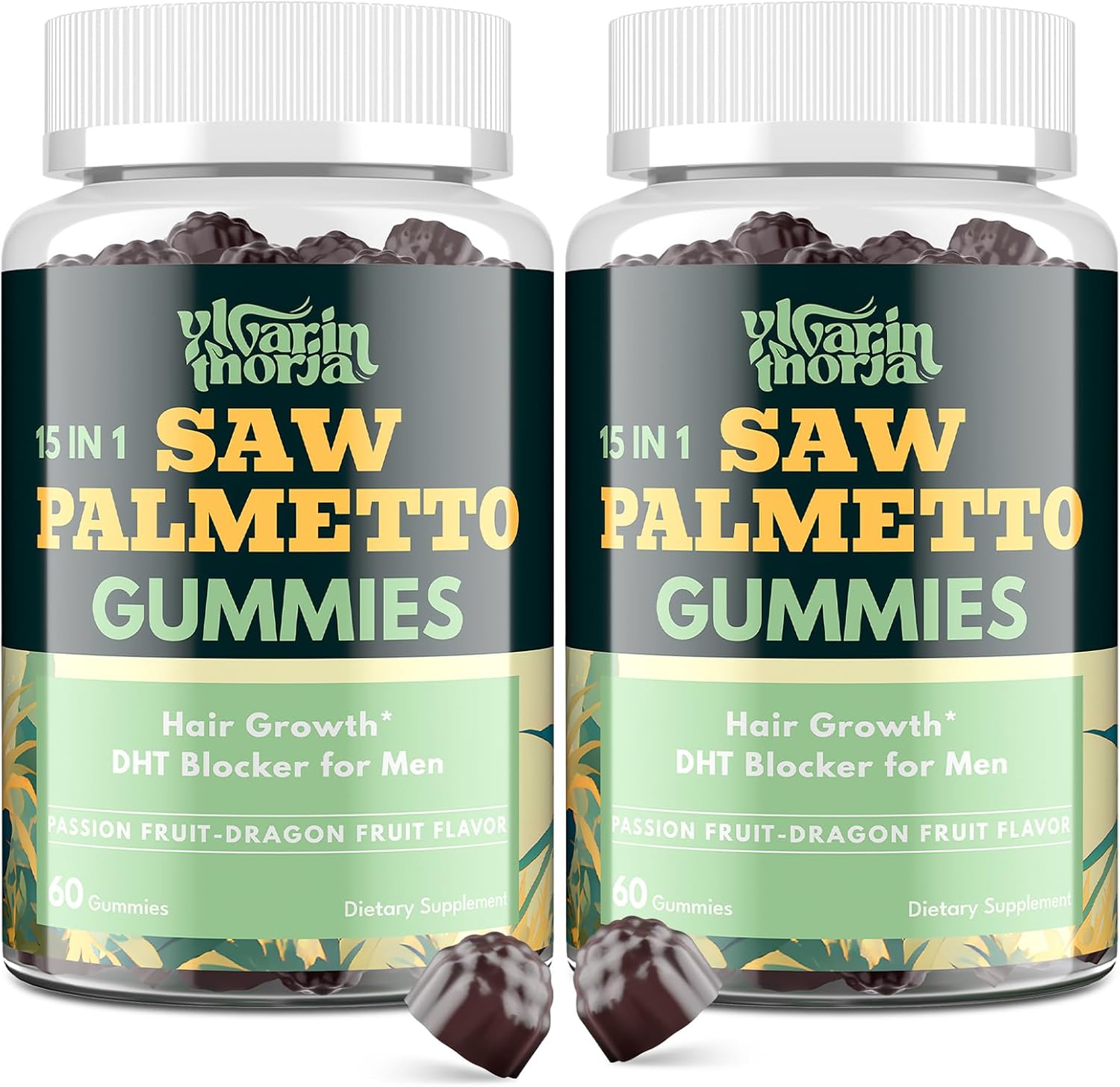 Saw Palmetto Gummies for Men - 600mg DHT Blocker & Biotin