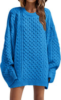 Saodimallsu Womens Oversized Chunky Cable Knit Crewneck Sweater made