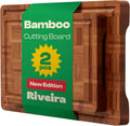 Bamboo End Grain Cutting Board Set of 2 - Versatile Kitchen Workhorses