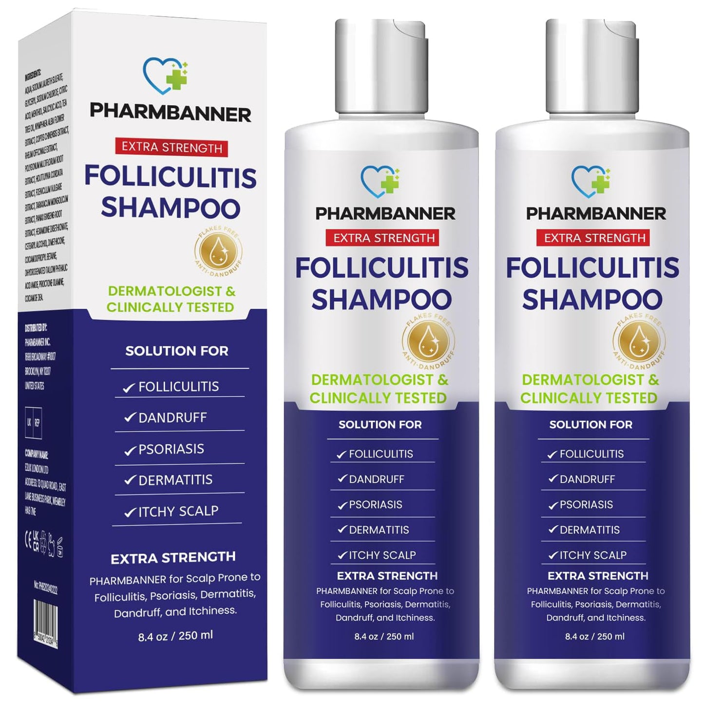 Anti-Fungal Shampoo for Itchy Scalp Relief - 2 Pack Value