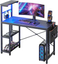 Bestier Gaming Desk with LED Lights for Small Spaces and More