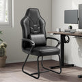 Leather Office Guest Chair No Wheels High Back Computer Desk Reception