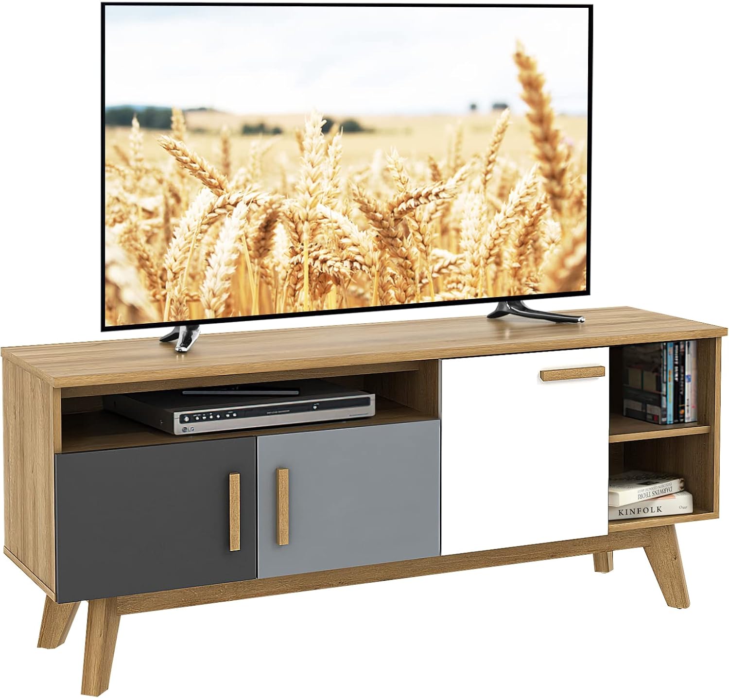 Tangkula 65 TV Stand: Stylish Storage & Media Center
