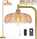 Brass Dimmable Floor Lamp Gold Glass by QIYIZM 65in