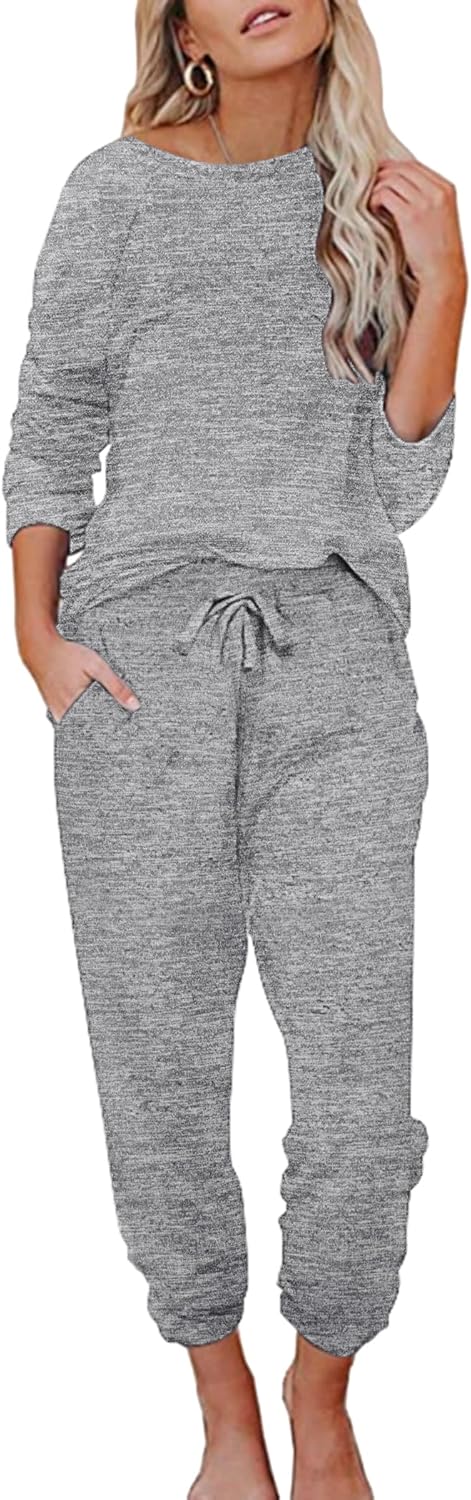 Ekouaer Womens Pajamas Set Long Sleeve Loungewear for Comfort
