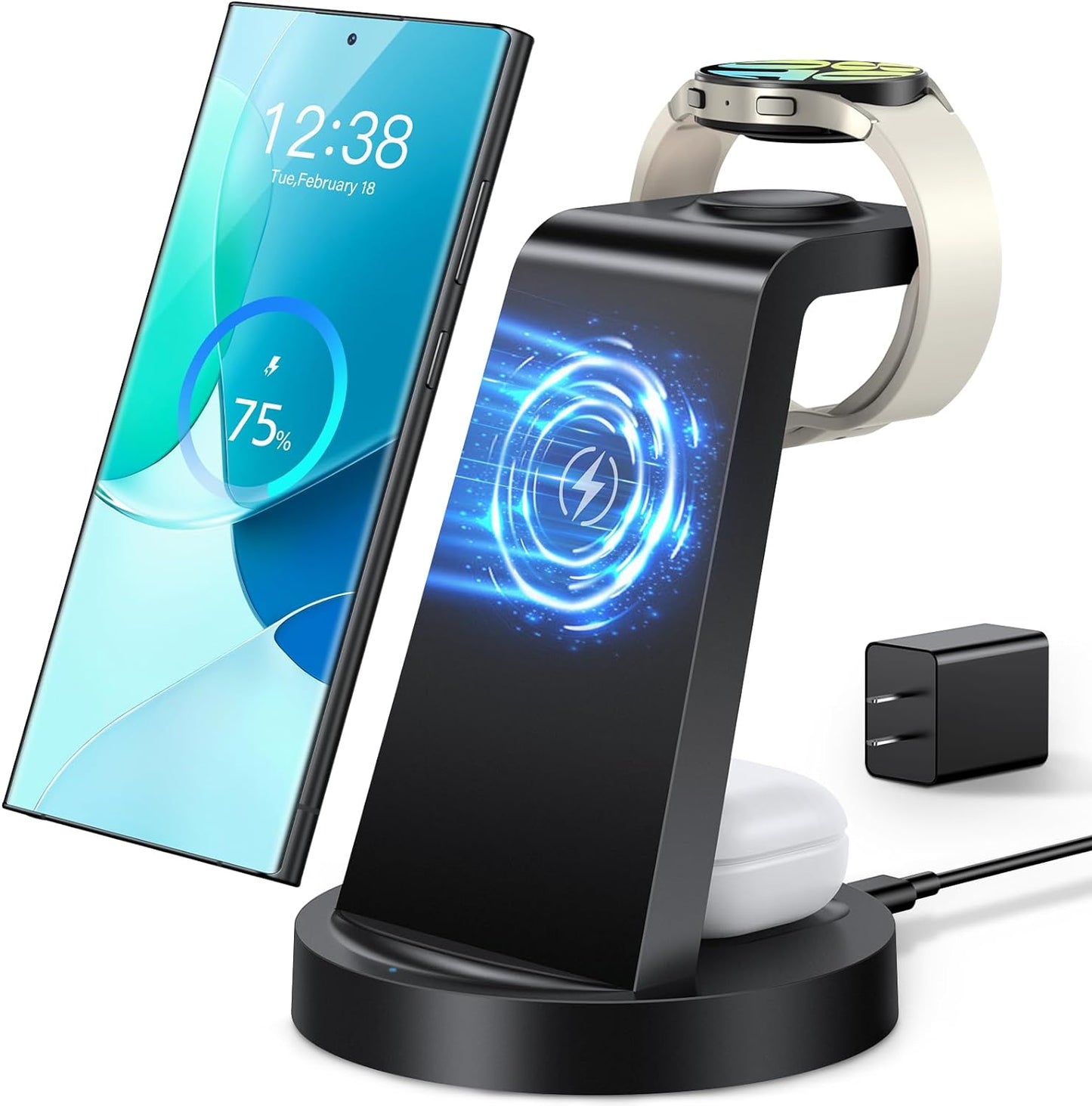 Samsung 3-in-1 Wireless Charger: Charge Galaxy Watch, Buds, & Phone