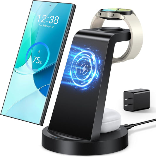 Samsung 3-in-1 Wireless Charger: Charge Galaxy Watch, Buds, & Phone